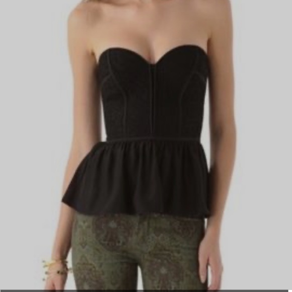 Parker Penelope silk peplum bustier top - Picture 2 of 9